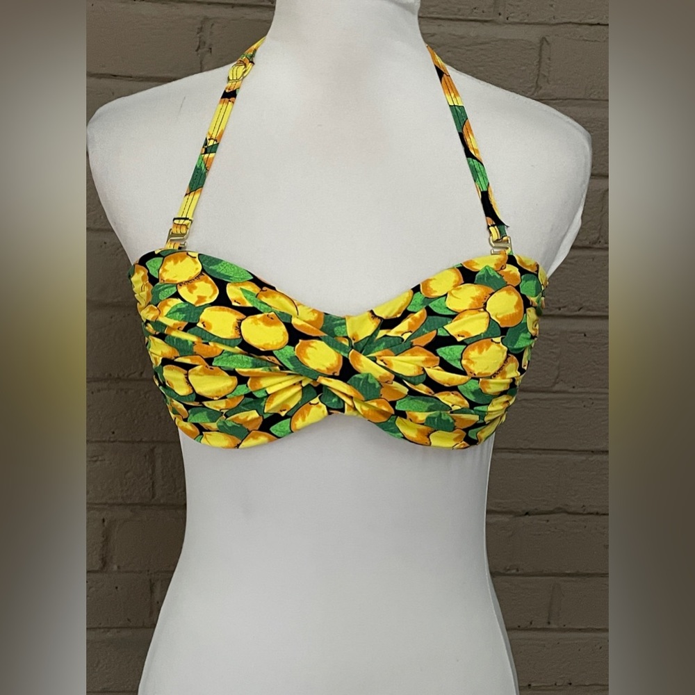 Ann Taylor lemon 🍋 print bikini top XS
